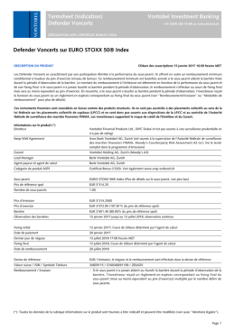 Termsheet (Indication) Vontobel Investment Banking