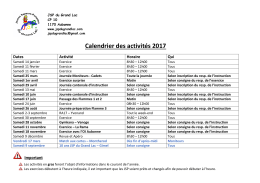 Télécharger le calendrier complet - JSP du Grand-Lac