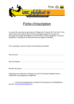 Fiche d`inscription