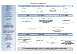 Menus du mois de Janvier 2017