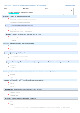 Question 4 : Le réseau du collè - Technologie