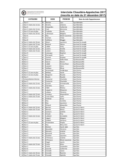 Interclubs Chaudière-Appalaches 2017 (inscrits en date du 21