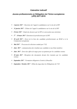 Calendrier indicatif JPD 2017