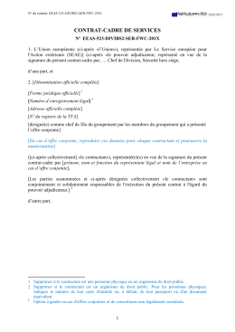 4. Projet de contrat cadre