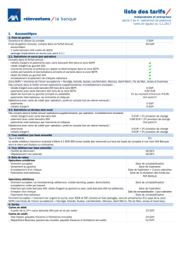 tarieflijst AXA Bank