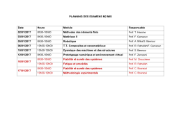 PLANNING DES EXAMENS M2 MIS Date Heure Module