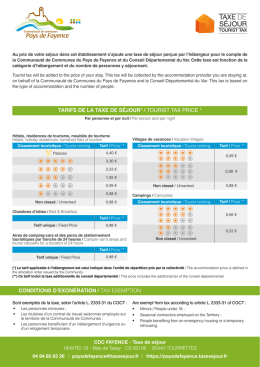 Télécharger l`affiche des tarifs