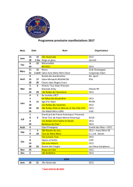 Programme provisoire manifestations 2017