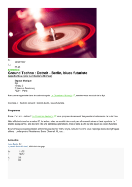 Ground Techno : Detroit - Berlin, blues futuriste