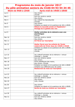 T&eacute;l&eacute;charger le programme du P&ocirc;le Animation seniors du CCAS