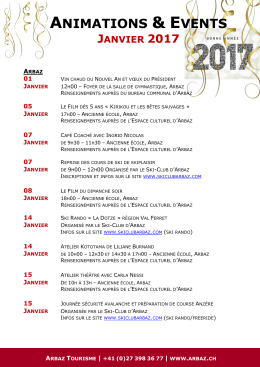 janvier 2017 - Commune d`Arbaz