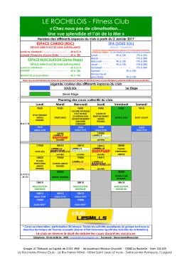 Planning - H&ocirc;tel Le Rochelois &agrave; La Rochelle