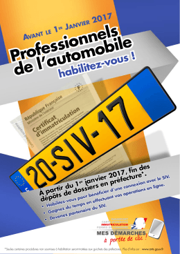 1er JAnvier 2017 Professionnels de l`automobile habilitez-vous