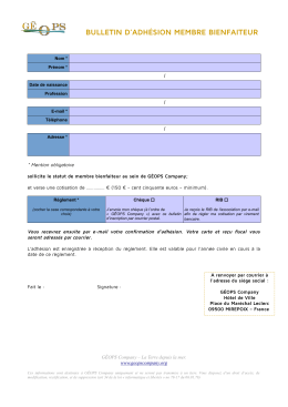 BULLETIN D`ADH&Eacute;SION MEMBRE BIENFAITEUR