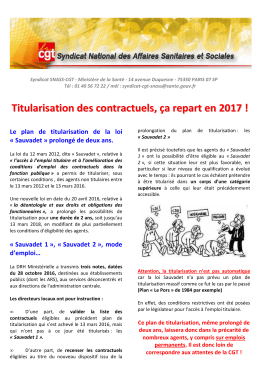 Titularisation des contractuels
