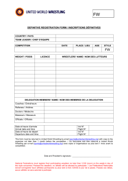 DEFINITIVE REGISTRATION FORM