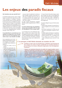 Les enjeux des paradis fiscaux