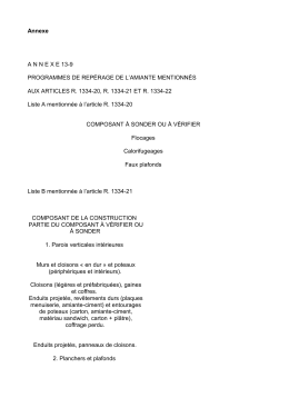 Annexe A N N E X E 13-9 PROGRAMMES DE REP&Eacute;RAGE DE L