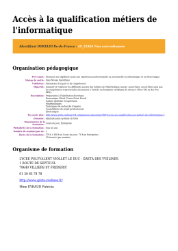 Accès à la qualification métiers de l`informatique