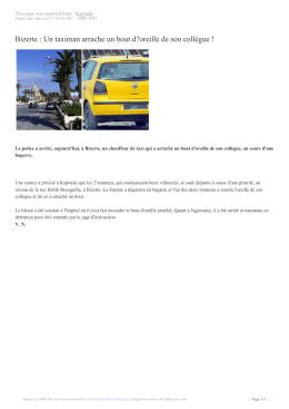 Bizerte : Un taximan arrache un bout d?oreille de son