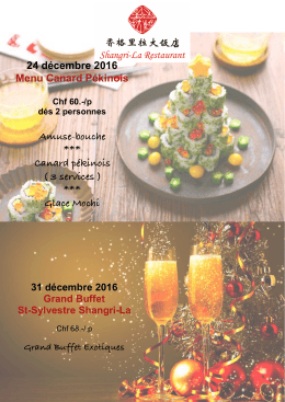menu 24 décembre et 31 décembre 2016