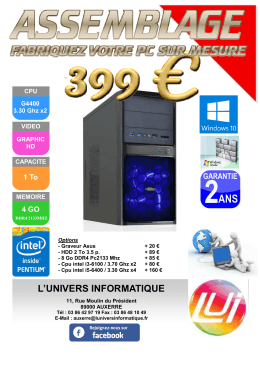 pc assemble 399 - L`Univers Informatique