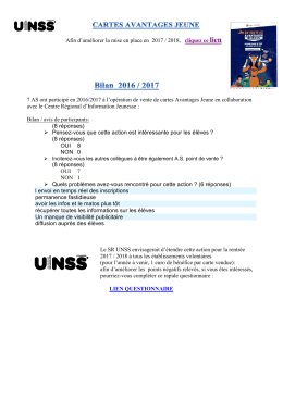 Afin d`améliorer la mise en place en 2017 / 2018, cliquez ce