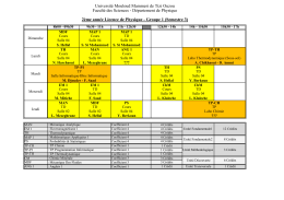 D&eacute;partement de Physique 2&egrave;me ann&eacute;e Licence de Physique