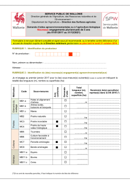 formulaire de demande d`aides - Portail de l`Agriculture wallonne