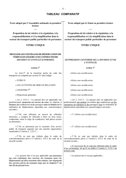 Tableau comparatif
