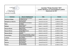 Journ&eacute;es portes ouvertes LEGT/LP 2017