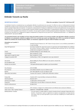 Termsheet (Indication) Vontobel Investment Banking