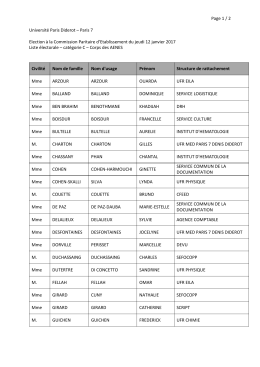 Liste électorale des personnels de catégorie C – 2C