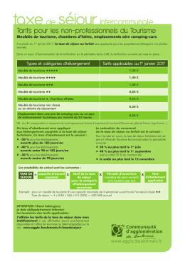 taxede s&eacute;jourintercommunale