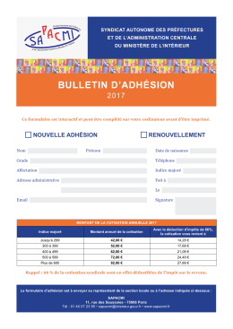 bulletin d`adhésion