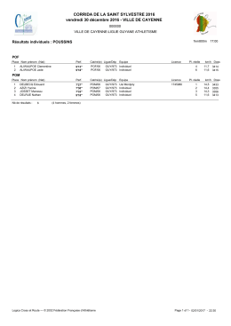 Classement poussins