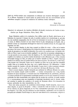 BCAI 1 (1984) Ghazālī: Le tabernacle des lumi&egrave;res (Michk&acirc;t al