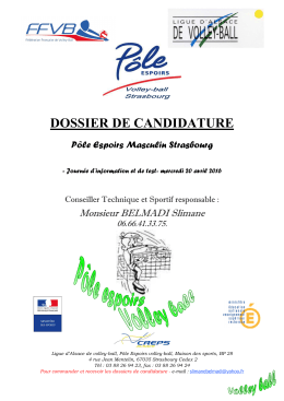 Dossier de Candidature - Fédération Française de Volley-Ball