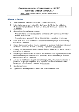 commission médicale d`établissement de l`ap-hp réunion du