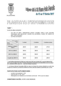 plaquette info s&eacute;jour ski