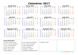 Calendrier 2017