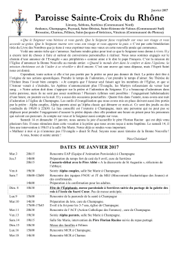 horaires des messes - Paroisse Sainte