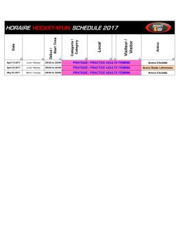 HORAIRE HOCKEY4FUN SCHEDULE 2017