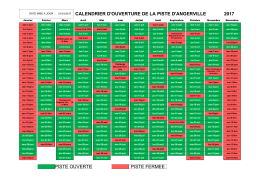 calendrier 2017 des jours d`ouverture de la piste