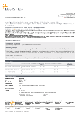 11.60% pa Multi Barrier Reverse Convertible sur EMS