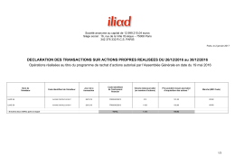 DECLARATION DES TRANSACTIONS SUR ACTIONS