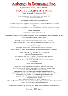 MENU DE LA SAINT SYLVESTRE