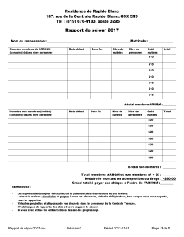 Rapport de séjour 2017