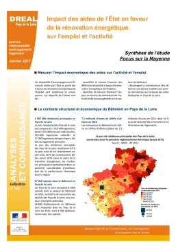 la synthèse de la Mayenne - DREAL des Pays de la Loire