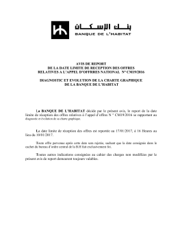 avis de report - Banque de l`Habitat